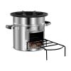 Camping Rocket Stove, Wood Burning Portable Rocket Stove with Carrying Bag for Backpacking, Stainless Steel, Single Door, Burn Wood