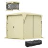 11 x 11ft Pop Up Gazebo Screen Tent with Removable Roof Cover, Roll-up Wind Panels for Camping, Backyard, Beige