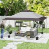 13' x 13' Pop Up Canopy Tent, UV50+ Tents for Parties, Height Adjustable, with Wheeled Carry Bag and 4 Sand Bags, Gray