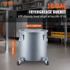 VEVOR Fryer Grease Bucket, 10 Gal Oil Disposal Caddy with Caster Base, Carbon Steel Rust-Proof Coating, Oil Transport Container with Lid, Lock Clips