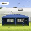 10x20 Pop Up Canopy Party Tent, Outdoor Canopy with 4 Sidewalls, Blue, Carry Bag Included for Events
