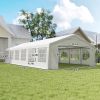 20' x 40' Large Outdoor Carport Canopy Party Tent with Removable Protective Sidewalls & Versatile Uses, White