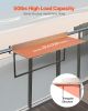 VEVOR Balcony Hanging Table, 15 x 39 in Folding Balcony Railing Table, Outdoor Balcony Bar Table for Railings, 5-Level Adjustable