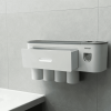 Toothbrush Holders Wall Mounted, Toothbrush Holder with Automatic Toothpaste Dispensers, 6 Brush Slots